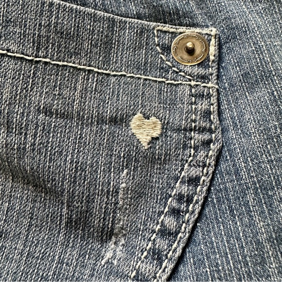 Sequin Hearts Size 7 Blue Jeans Straight Leg Cropped Womens Light Wash Mid Rise - Picture 10 of 14